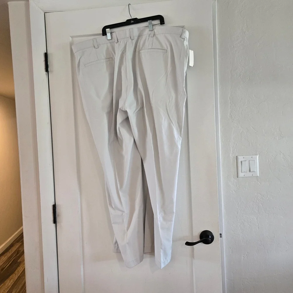 Roundtree & Yorke Pants Men 46x30 Performance Golf Big Man Gray Moisture Wicking
